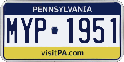 PA license plate MYP1951