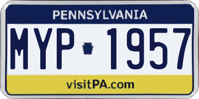 PA license plate MYP1957
