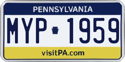 PA license plate MYP1959
