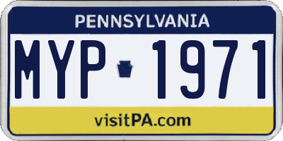 PA license plate MYP1971