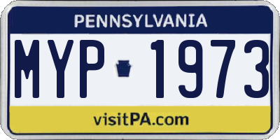 PA license plate MYP1973