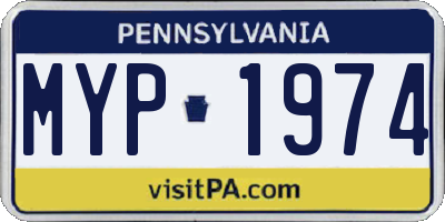 PA license plate MYP1974