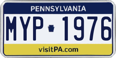 PA license plate MYP1976