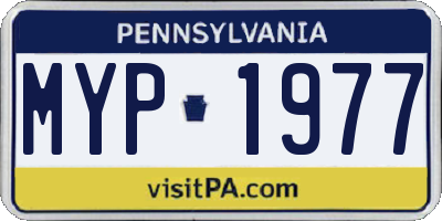 PA license plate MYP1977