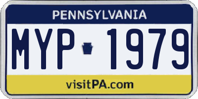PA license plate MYP1979