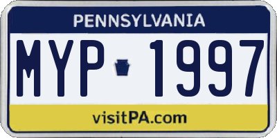 PA license plate MYP1997