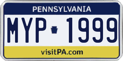 PA license plate MYP1999