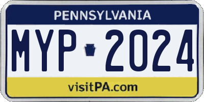 PA license plate MYP2024