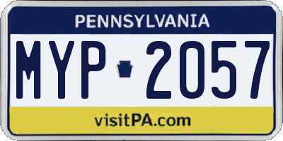 PA license plate MYP2057