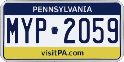 PA license plate MYP2059