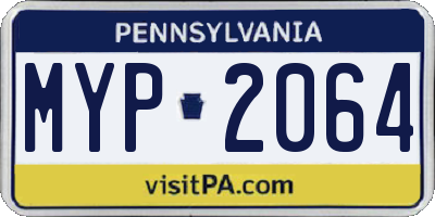 PA license plate MYP2064