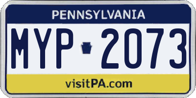 PA license plate MYP2073