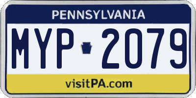 PA license plate MYP2079