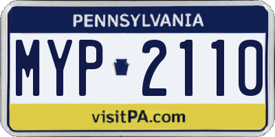 PA license plate MYP2110