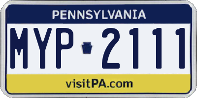 PA license plate MYP2111