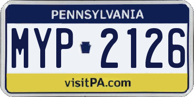 PA license plate MYP2126