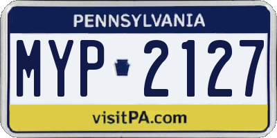 PA license plate MYP2127