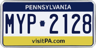 PA license plate MYP2128