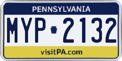 PA license plate MYP2132