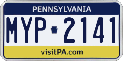 PA license plate MYP2141