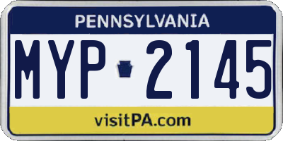 PA license plate MYP2145