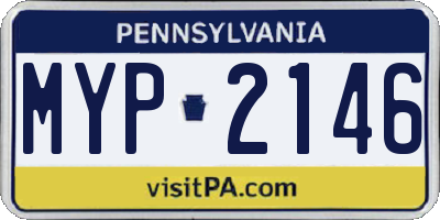 PA license plate MYP2146