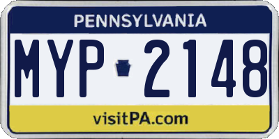 PA license plate MYP2148