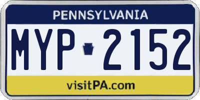PA license plate MYP2152