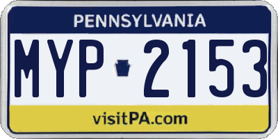 PA license plate MYP2153