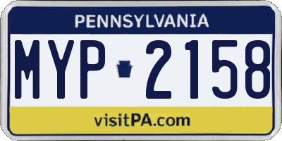 PA license plate MYP2158