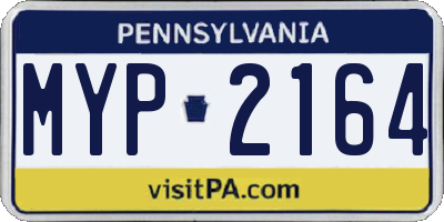 PA license plate MYP2164