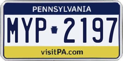 PA license plate MYP2197