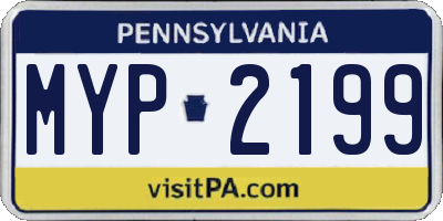 PA license plate MYP2199