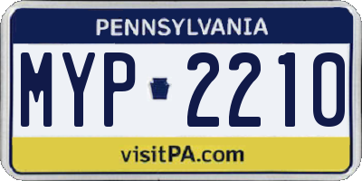 PA license plate MYP2210