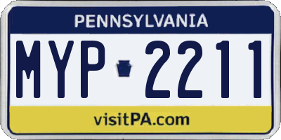 PA license plate MYP2211