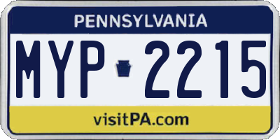 PA license plate MYP2215