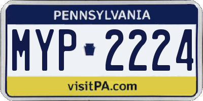 PA license plate MYP2224