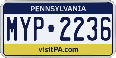 PA license plate MYP2236