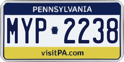 PA license plate MYP2238