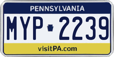 PA license plate MYP2239