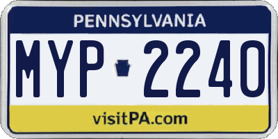 PA license plate MYP2240