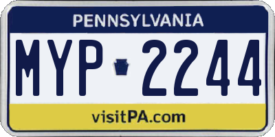 PA license plate MYP2244