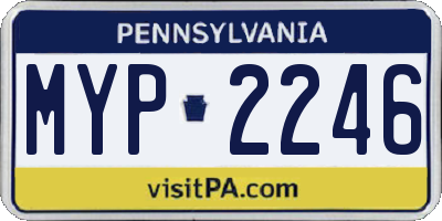 PA license plate MYP2246