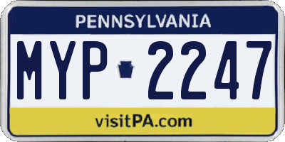 PA license plate MYP2247