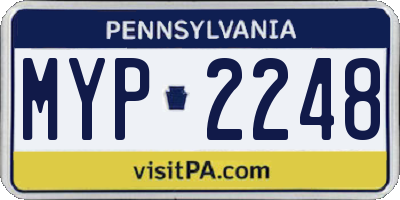 PA license plate MYP2248