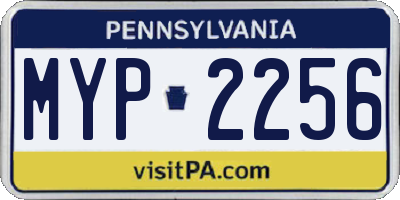 PA license plate MYP2256