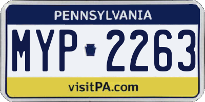 PA license plate MYP2263