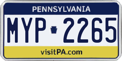 PA license plate MYP2265