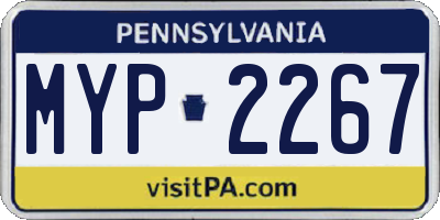 PA license plate MYP2267