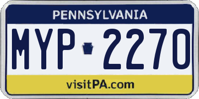 PA license plate MYP2270